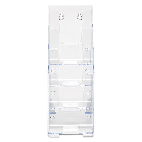 Image of deflecto® 4-Compartment Docuholder, Leaflet Size, 4.88w X 6.13d X 10h, Clear
