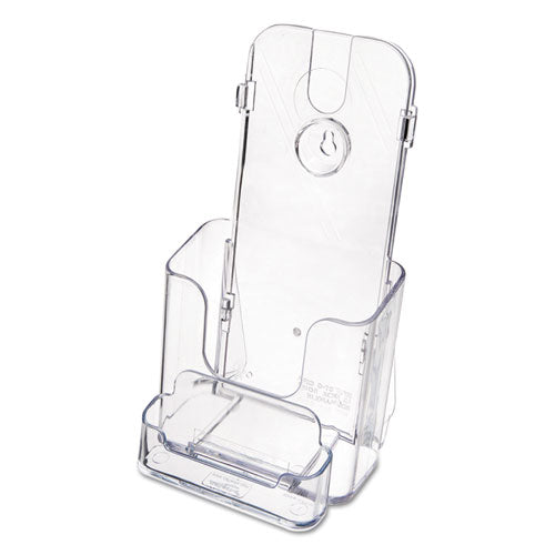 Image of deflecto® Docuholder For Countertop/wall-Mount W/card Holder, 4.38w X 4.25d X 7.75h, Clear