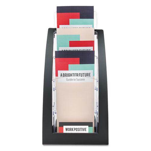 Image of deflecto® 3-Tier Literature Holder, Leaflet Size, 6.75w X 6.94d X 13.31h, Black