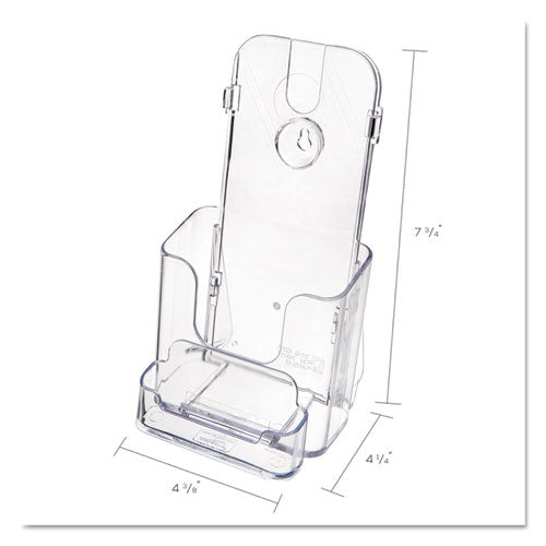 Image of deflecto® Docuholder For Countertop/wall-Mount W/card Holder, 4.38w X 4.25d X 7.75h, Clear
