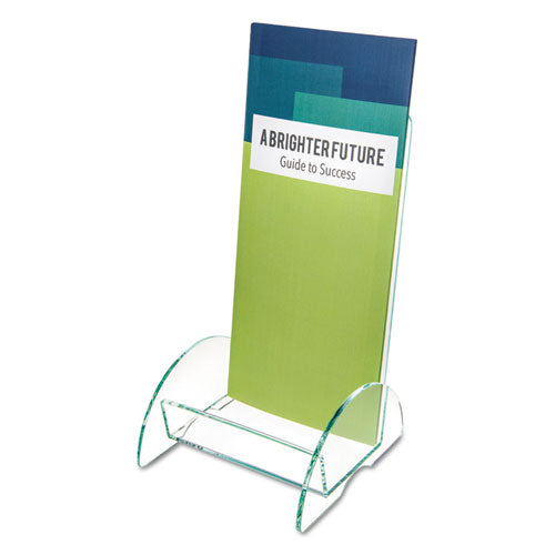 Image of deflecto® Euro-Style Docuholder, Leaflet Size, 4.5w X 4.5d X 7.88h, Green Tinted