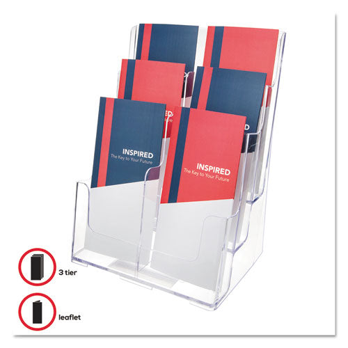 Image of deflecto® 6-Compartment DocuHolder, Leaflet Size, 9.63w x 6.25d x 12.63h, Clear