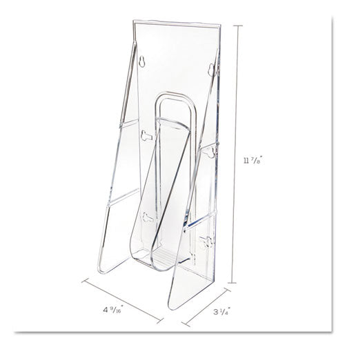 Image of deflecto® Stand-Tall Wall-Mount Literature Rack, Leaflet, 4.56w X 3.25d X 11.88h, Clear