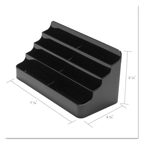 Image of deflecto® 8-Tier Recycled Business Card Holder, Holds 400 Cards, 7.88 X 3.88 X 3.38, Plastic, Black