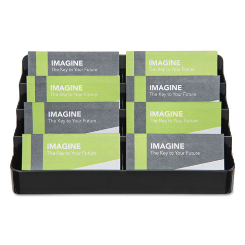 Image of deflecto® 8-Tier Recycled Business Card Holder, Holds 400 Cards, 7.88 X 3.88 X 3.38, Plastic, Black