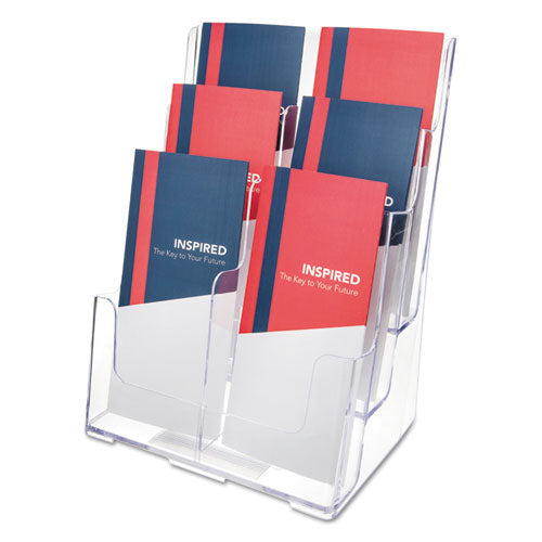 Image of deflecto® 6-Compartment DocuHolder, Leaflet Size, 9.63w x 6.25d x 12.63h, Clear