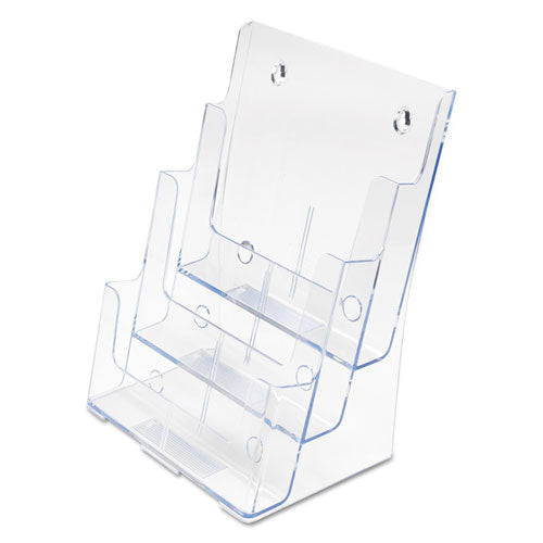 Image of deflecto® 3-Compartment Docuholder, Magazine Size, 9.5w X 6.25d X 12.63, Clear