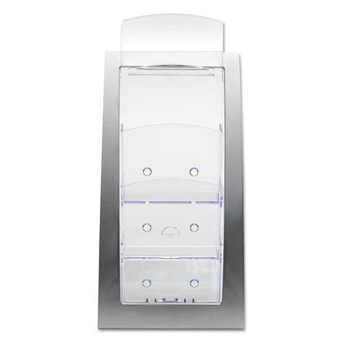 Image of deflecto® 3-Tier Literature Holder, Leaflet Size, 6.75w X 6.94d X 13.31h, Silver