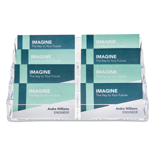 Image of deflecto® 8-Pocket Business Card Holder, Holds 400 Cards, 7.78 X 3.5 X 3.38, Plastic, Clear