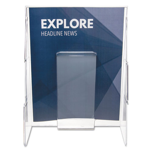 Image of deflecto® Stand-Tall Wall-Mount Literature Rack, Magazine, 9.13w X 3.25d X 11.88h, Clear