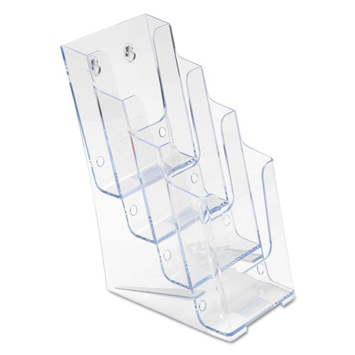 Image of deflecto® 4-Compartment Docuholder, Leaflet Size, 4.88w X 6.13d X 10h, Clear