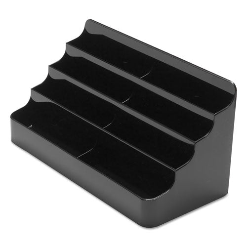 Image of deflecto® 8-Tier Recycled Business Card Holder, Holds 400 Cards, 7.88 X 3.88 X 3.38, Plastic, Black