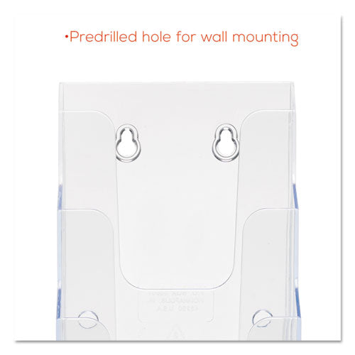 Image of deflecto® 4-Compartment Docuholder, Leaflet Size, 4.88w X 6.13d X 10h, Clear