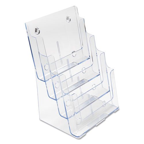 Image of deflecto® 4-Compartment DocuHolder, Magazine Size, 9.38w x 7d x 13.63h, Clear