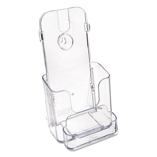 Image of deflecto® Docuholder For Countertop/wall-Mount W/card Holder, 4.38w X 4.25d X 7.75h, Clear
