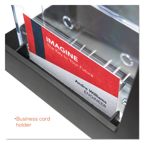 Image of deflecto® 3-Tier Literature Holder, Leaflet Size, 6.75w X 6.94d X 13.31h, Black