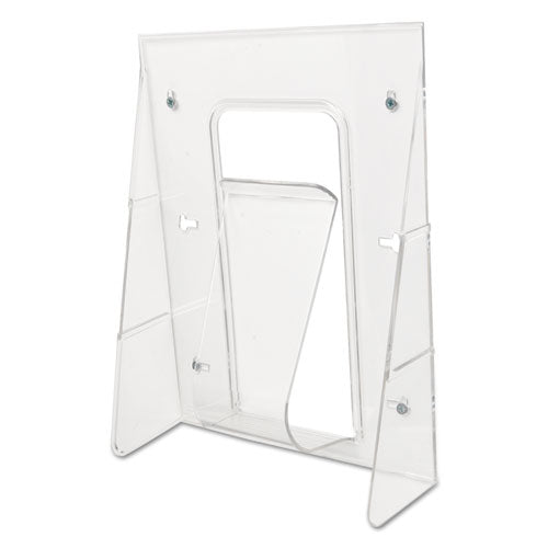 Image of deflecto® Stand-Tall Wall-Mount Literature Rack, Magazine, 9.13w X 3.25d X 11.88h, Clear
