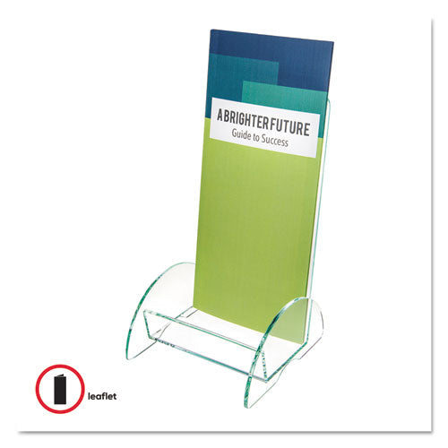 Image of deflecto® Euro-Style Docuholder, Leaflet Size, 4.5w X 4.5d X 7.88h, Green Tinted