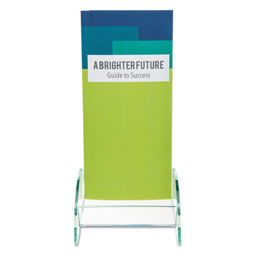 Image of deflecto® Euro-Style Docuholder, Leaflet Size, 4.5w X 4.5d X 7.88h, Green Tinted