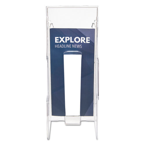 Image of deflecto® Stand-Tall Wall-Mount Literature Rack, Leaflet, 4.56w X 3.25d X 11.88h, Clear