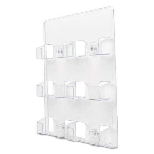 Image of deflecto® 6-Pocket Business Card Holder, Holds 480 Cards, 8.5 X 1.63 X 9.75, Plastic, Clear