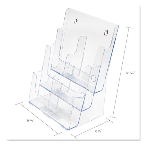 Image of deflecto® 6-Compartment DocuHolder, Leaflet Size, 9.63w x 6.25d x 12.63h, Clear