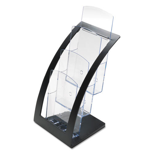 Image of deflecto® 3-Tier Literature Holder, Leaflet Size, 6.75w X 6.94d X 13.31h, Black