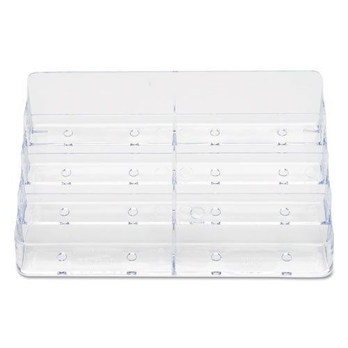 Image of deflecto® 8-Pocket Business Card Holder, Holds 400 Cards, 7.78 X 3.5 X 3.38, Plastic, Clear