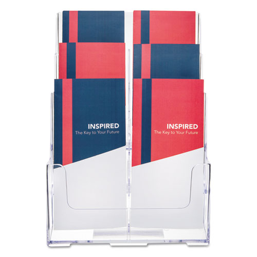 Image of deflecto® 6-Compartment DocuHolder, Leaflet Size, 9.63w x 6.25d x 12.63h, Clear