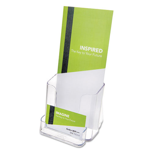 Image of deflecto® Docuholder For Countertop/wall-Mount W/card Holder, 4.38w X 4.25d X 7.75h, Clear