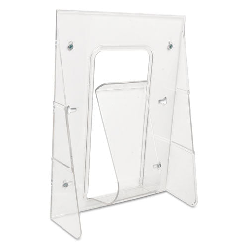 Image of deflecto® Stand-Tall Wall-Mount Literature Rack, Magazine, 9.13w X 3.25d X 11.88h, Clear