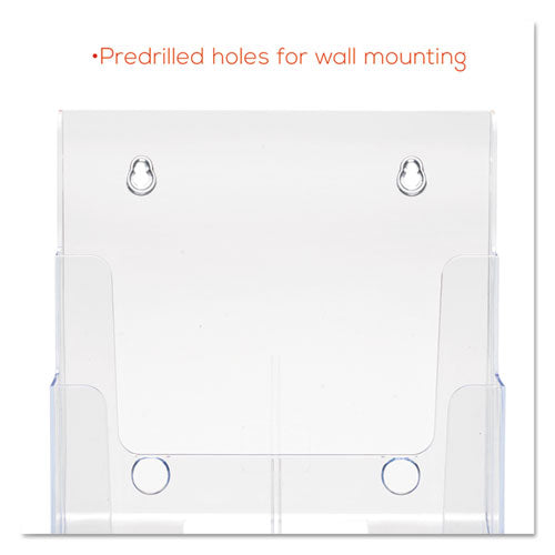 Image of deflecto® 3-Compartment Docuholder, Magazine Size, 9.5w X 6.25d X 12.63, Clear