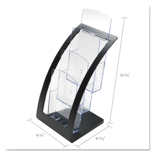 Image of deflecto® 3-Tier Literature Holder, Leaflet Size, 6.75w X 6.94d X 13.31h, Black