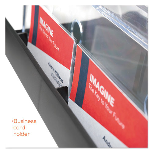 Image of deflecto® 3-Tier Literature Holder, Leaflet Size, 11.25w x 6.94d x 13.31h, Black
