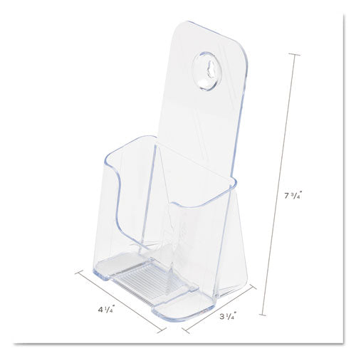 Image of deflecto® Docuholder For Countertop/wall-Mount, Leaflet Size, 4.25w X 3.25d X 7.75h, Clear