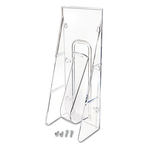 Image of deflecto® Stand-Tall Wall-Mount Literature Rack, Leaflet, 4.56w X 3.25d X 11.88h, Clear