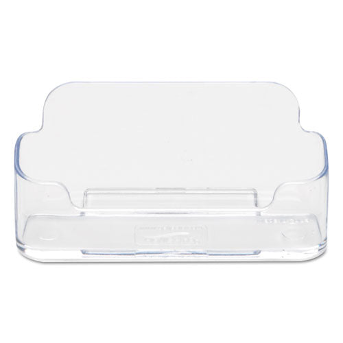 Image of deflecto® Horizontal Business Card Holder, Holds 50 Cards, 3.88 X 1.38 X 1.81, Plastic, Clear