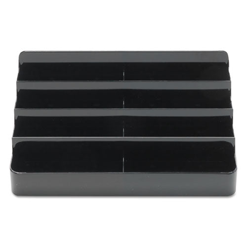 Image of deflecto® 8-Tier Recycled Business Card Holder, Holds 400 Cards, 7.88 X 3.88 X 3.38, Plastic, Black