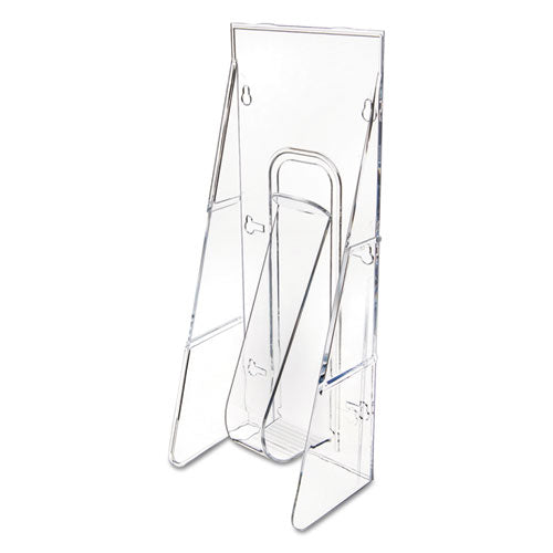 Image of deflecto® Stand-Tall Wall-Mount Literature Rack, Leaflet, 4.56w X 3.25d X 11.88h, Clear