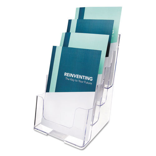 Image of deflecto® 4-Compartment Docuholder, Booklet Size, 6.88w X 6.25d X 10h, Clear