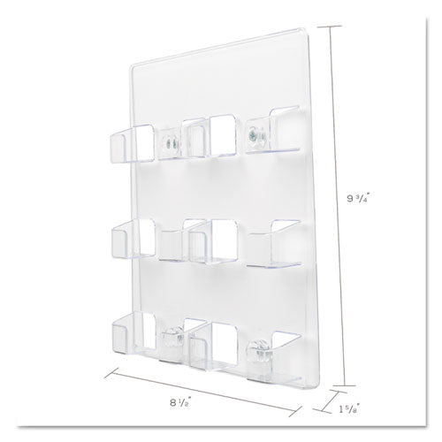 Image of deflecto® 6-Pocket Business Card Holder, Holds 480 Cards, 8.5 X 1.63 X 9.75, Plastic, Clear