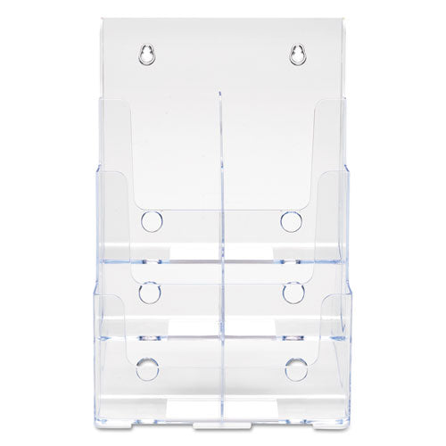 Image of deflecto® 6-Compartment DocuHolder, Leaflet Size, 9.63w x 6.25d x 12.63h, Clear