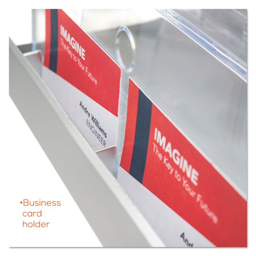 Image of deflecto® 3-Tier Literature Holder, Leaflet Size, 11.25w X 6.94d X 13.31h, Silver