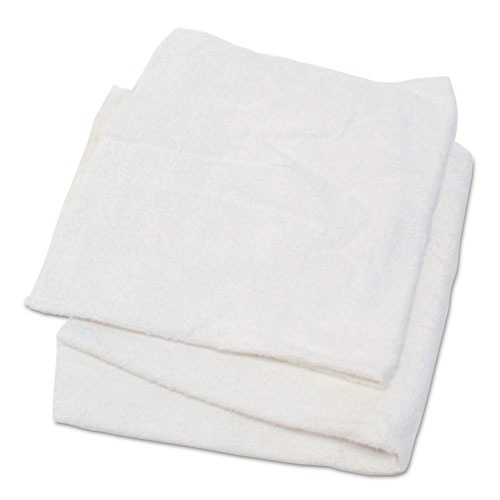 Image of HOSPECO® Woven Terry Rags, White, 15 X 17, 25 Lb/carton