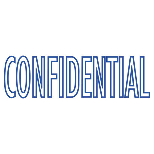 Image of COSCO 2000PLUS® Green Line Message Stamp, Confidential, 1.5 x 0.56, Blue