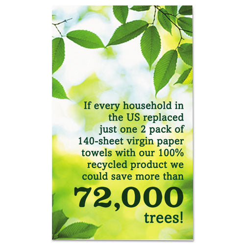 Image of Seventh Generation® 100% Recycled Paper Kitchen Towel Rolls, 2-Ply, 11 x 5.4, 140 Sheets/Roll, 24 Rolls/Carton