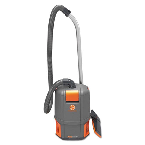 Image of Hoover® Commercial Hushtone Backpack Vacuum, 6 Qt Tank Capacity, Gray/orange