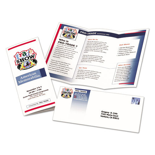 Image of Avery® Tri-Fold Brochures, 92 Bright, 85 lb Text Weight, 8.5 x 11, Matte White, 100/Pack