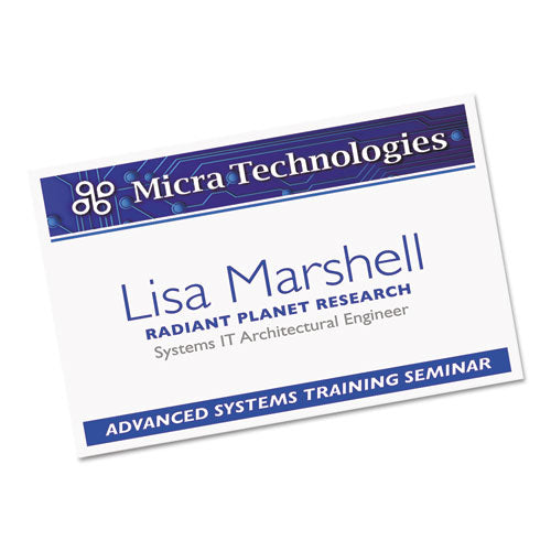 Image of Avery® Name Badge Insert Refills, Horizontal/vertical, 2 1/4 X 3 1/2, White, 400/box