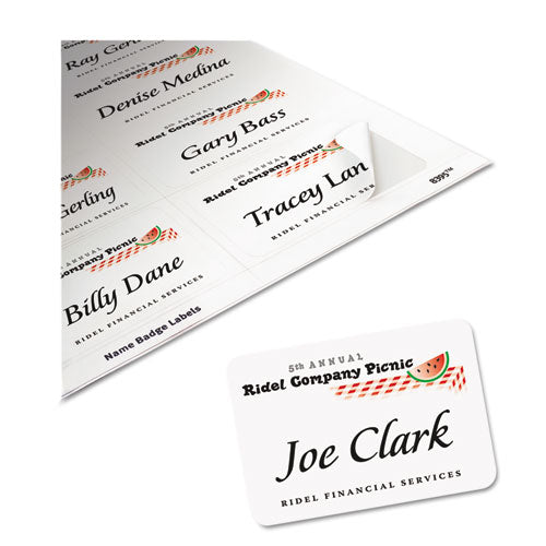 Image of Avery® Flexible Adhesive Name Badge Labels, 3.38 X 2.33, White, 160/pack